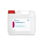 Een 5-liter jerrycan van wit kunststof met rode schroefdop en handvat, gelabeld met "Dr. Schumacher THERMOSHIELD P | Kanister (5 l)", een watergedragen impregneermiddel voor textiel en leer van Dr. Schumacher GmbH, met meertalige etiketinstructies.