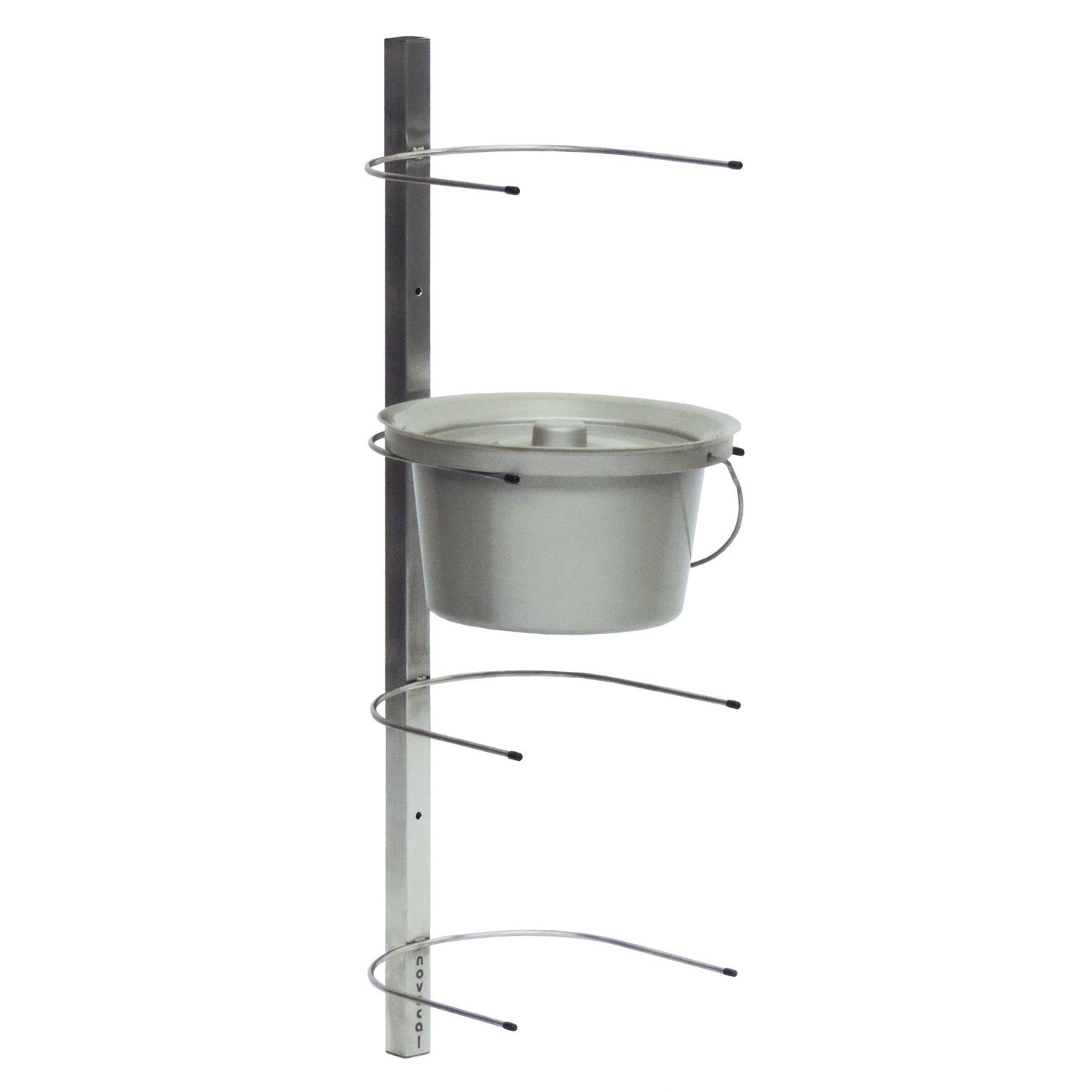 De Novocal toilet emmer wandhouder van roestvrij staal biedt ruimtebesparende opslag voor maximaal 4 toilet emmers, wordt aan de muur gemonteerd en is geschikt voor emmers met handvat en deksel. Totale afmetingen: 260 x 2, verpakking (1 stuk).