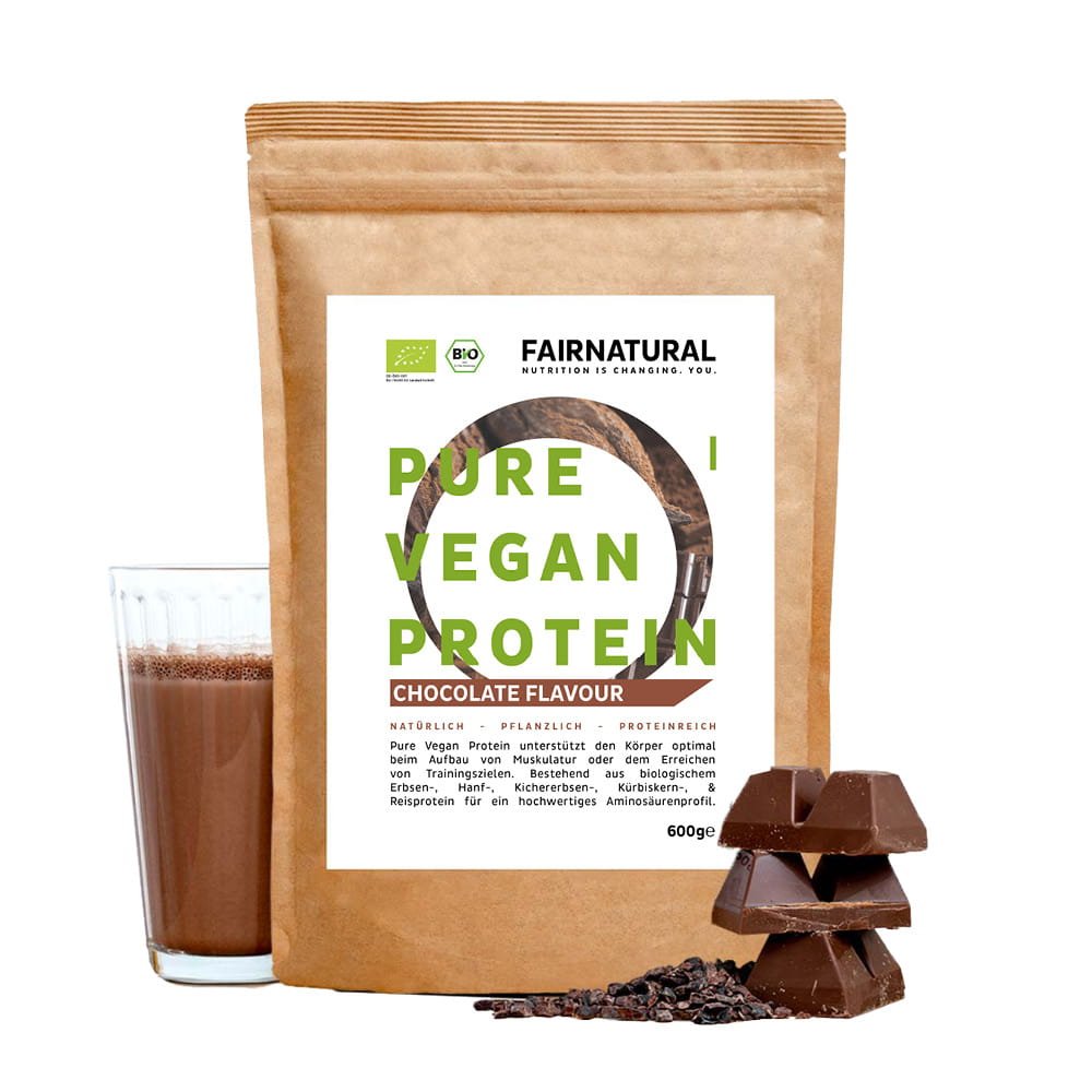Biologische vegan eiwitpoeder chocolade zonder soja