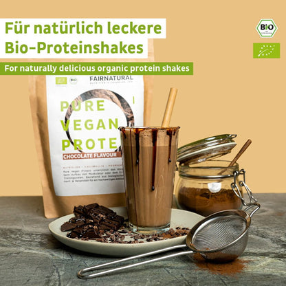 Biologische vegan eiwitpoeder chocolade zonder soja