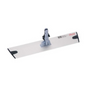 De Vileda GmbH Professional Express Pro Mophouder - 40 cm | Verpakking (1 stuk) omvat een platte mopkop met lichtgrijze rechthoekige basis en centrale scharnierbevestiging, ideaal voor professionele reiniging. Het ergonomische trapeziumontwerp wordt verbeterd door licht verhoogde randen en kleine donkergrijze pads op elke hoek.