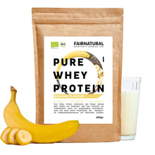 Biologische weiproteïnepoeder banaan