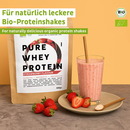 Biologische weiproteïnepoeder aardbei