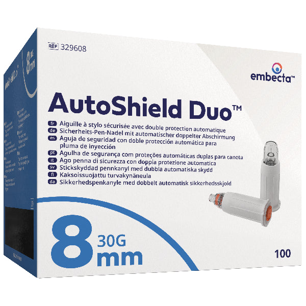 Embecta AutoShield Duo Veiligheidspennaalden, 100 stuks - 30G - 8mm