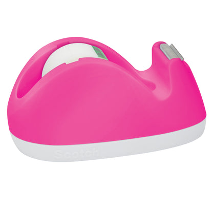 Der 3M Deutschland GmbH Scotch™ Hasen-Klebeband-Abroller C29 in pink hält ein 19 mm × 8,89 m großes Scotch® Magic™ unsichtbares Klebeband und verfügt über eine Metallschneide sowie ein ergonomisch geschwungenes Design für eine einfache Handhabung.