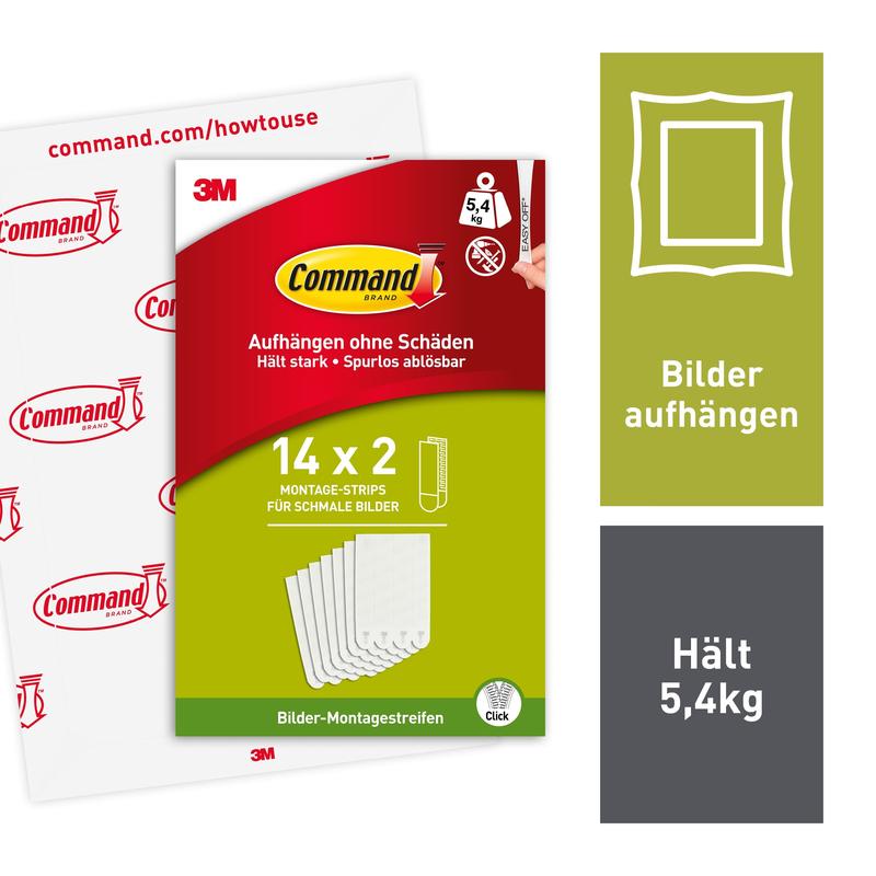 Command™ fotomontagestrips smal, wit, PH207-14EU | Pak (1 stuk)