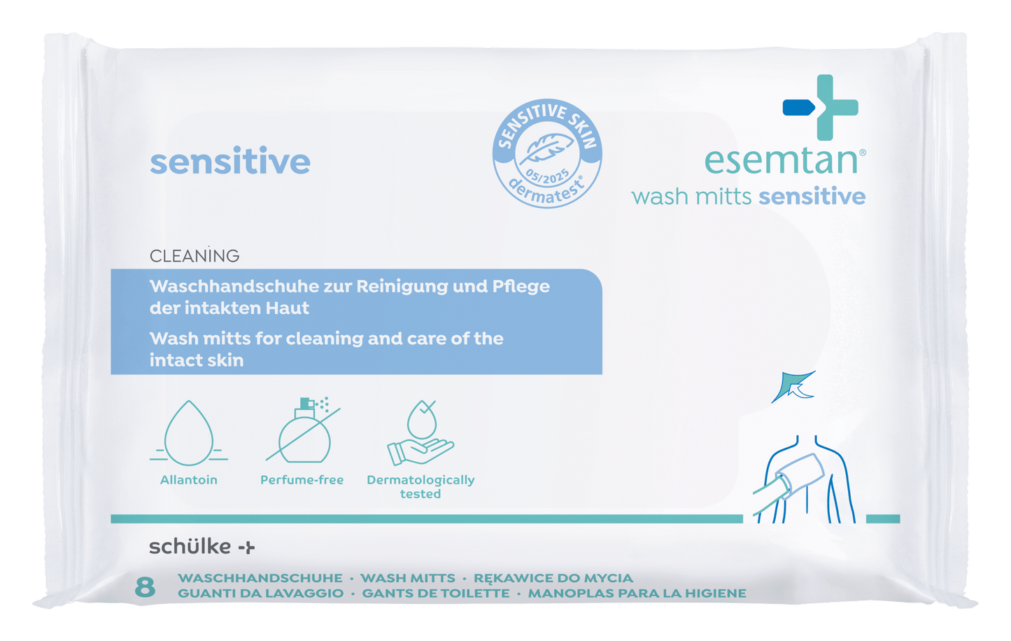 esemtan washandschoenen gevoelig 8 ST SP | Pak (8 stuks)