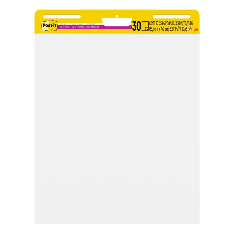 Post-it® Super Sticky zelfklevende vergaderkaart/flipchart 559P-3, Wit, 63,5 cm x 76,2 cm, Promotie, 2 blokken + 1 gratis/verpakking, 100% PEFC, SGSCH-PEFC-COC-110078 | Pak (1 stuk)