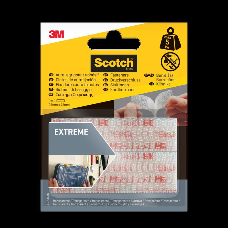 Scotch® Extreme Fastener-plakband, transparant RF67300 01SE, 25 mm x 76 mm, 2 sets | Pak (2 stuks)