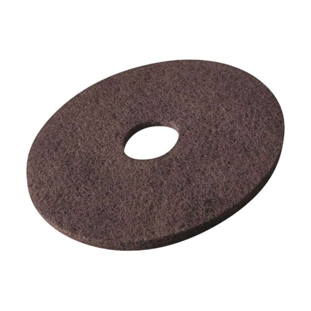 De Vileda Professional DynaCross Superpads vloerschijven van Vileda GmbH zijn ronde bruine schuurpads met ruwe structuur en centraal gat, ideaal voor vloeronderhoud. Ze zijn ontworpen voor vloerreinigingsmachines en bieden uitstekende chemicaliënbestendigheid.