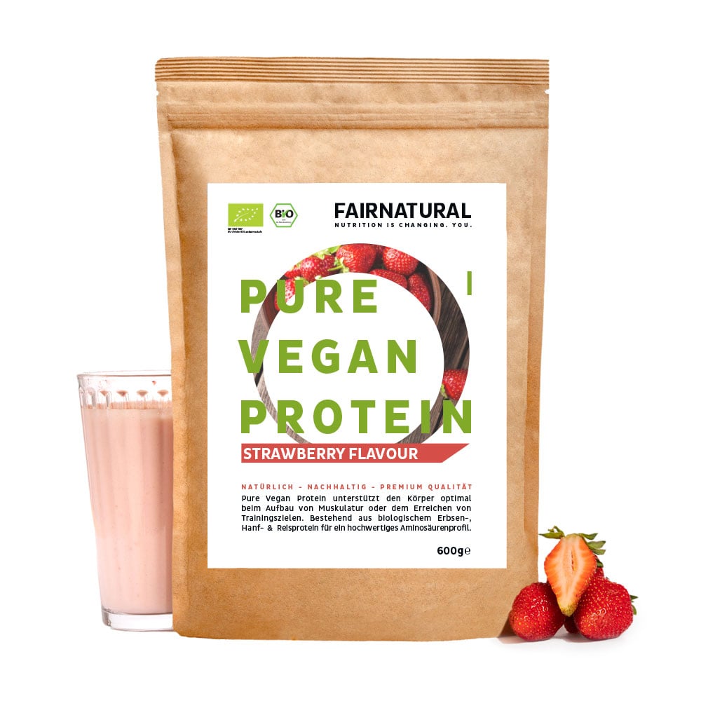 Biologische vegan eiwitpoeder aardbei zonder soja