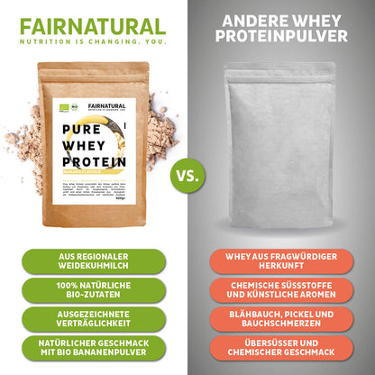 Biologische weiproteïnepoeder banaan